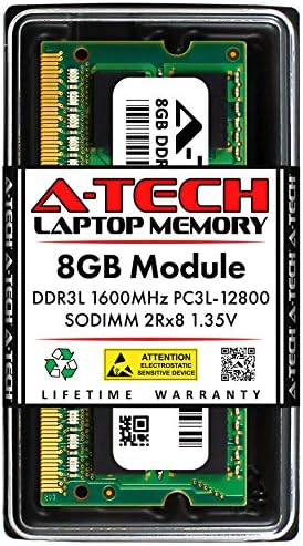 A-Tech 8GB זיכרון RAM עבור HP Elitebook 725 G3 | DDR3L 1600MHz PC3-12800 NON ECC SO-DIMM 2RX8 1.35V-מודול